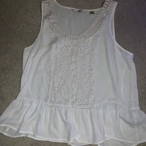 Lace white tank